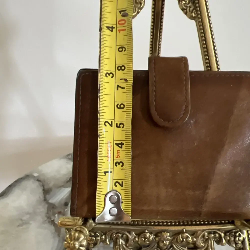 Vintage St Thomas Genuine Cowhide Leather Wallet Card Holder Brown Mid Century